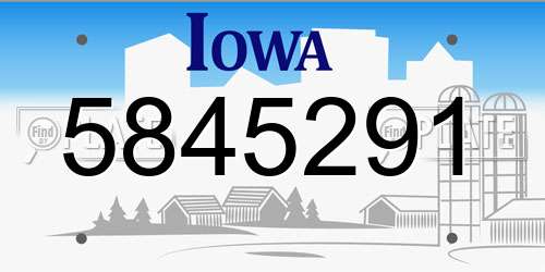5845291 Iowa License Plate