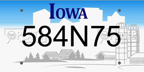 584N75 Iowa License Plate