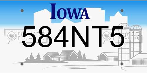 584NT5 Iowa License Plate