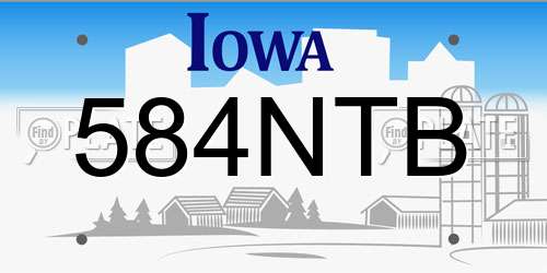 584NTB Iowa License Plate
