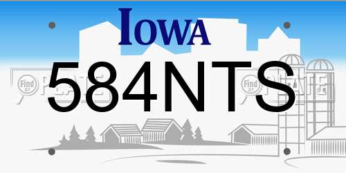 584NTS Iowa License Plate