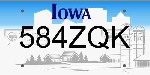 584ZQK Iowa License Plate