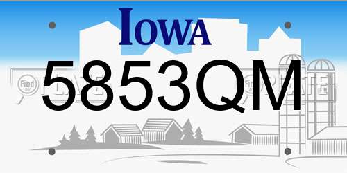 5853QM Iowa License Plate