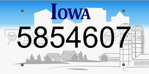 5854607 Iowa License Plate