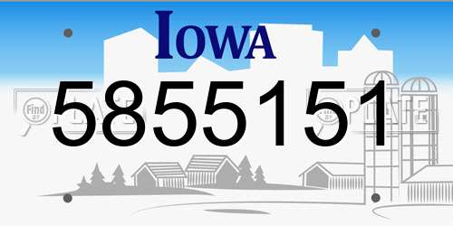 5855151 Iowa License Plate