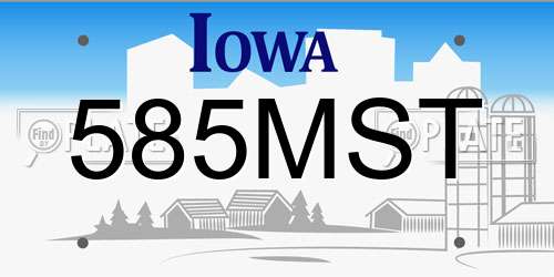 585MST Iowa License Plate