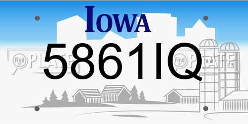 5861IQ Iowa License Plate