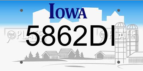 5862DI Iowa License Plate