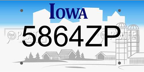 5864ZP Iowa License Plate
