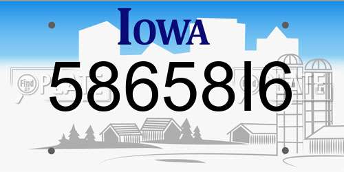 58658I6 Iowa License Plate