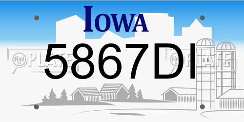 5867DI Iowa License Plate