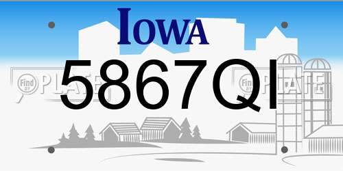 5867QI Iowa License Plate