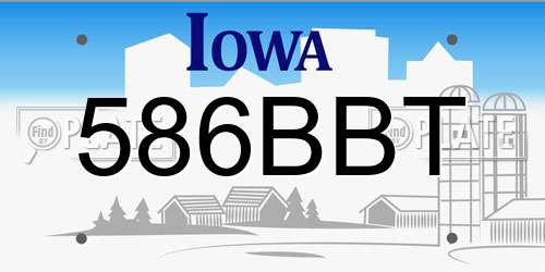 586BBT Iowa License Plate