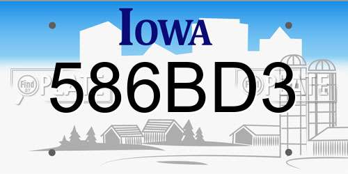 586BD3 Iowa License Plate