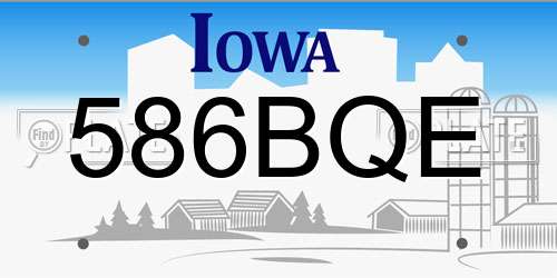 586BQE Iowa License Plate