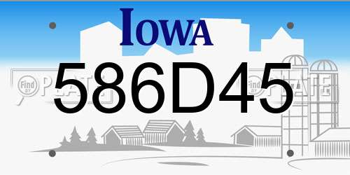 586D45 Iowa License Plate