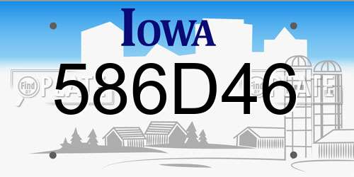 586D46 Iowa License Plate