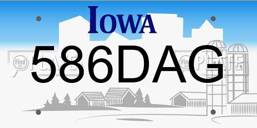 586DAG Iowa License Plate