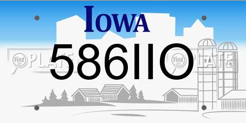586IIO Iowa License Plate