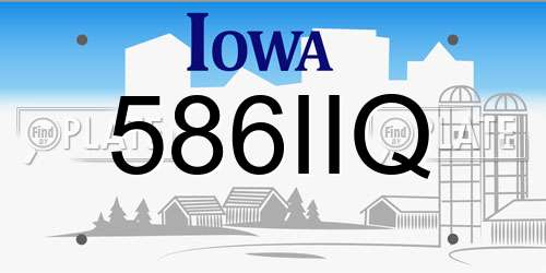 586IIQ Iowa License Plate