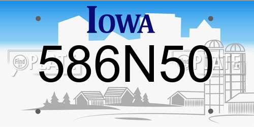 586N50 Iowa License Plate