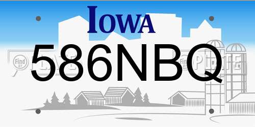 586NBQ Iowa License Plate