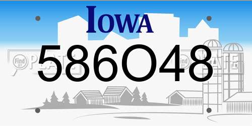 586O48 Iowa License Plate