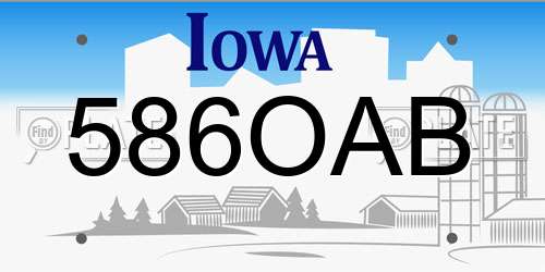 586OAB Iowa License Plate