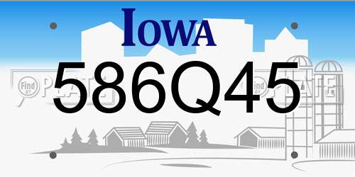 586Q45 Iowa License Plate