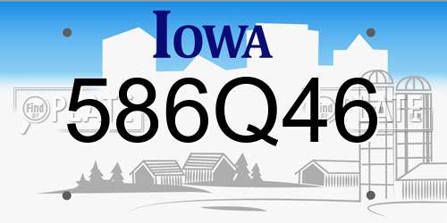 586Q46 Iowa License Plate