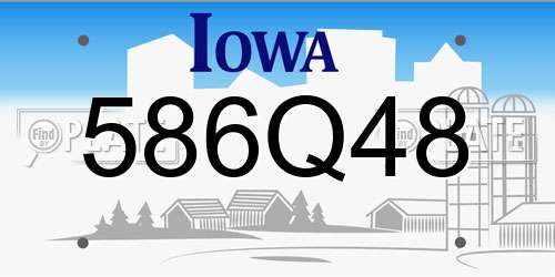586Q48 Iowa License Plate