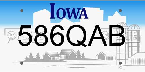 586QAB Iowa License Plate