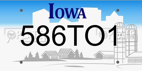 586TO1 Iowa License Plate