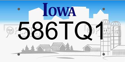 586TQ1 Iowa License Plate