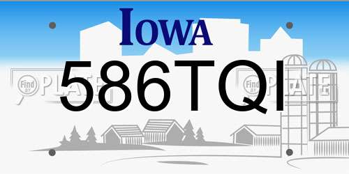586TQI Iowa License Plate