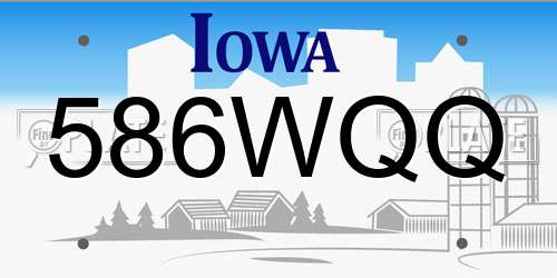 586WQQ Iowa License Plate