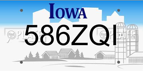 586ZQI Iowa License Plate