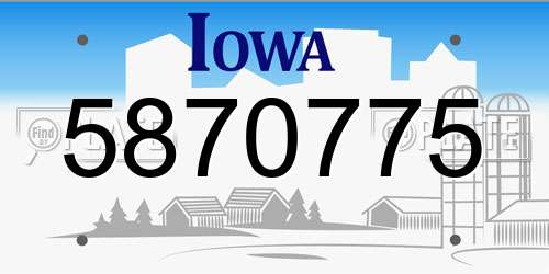 5870775 Iowa License Plate