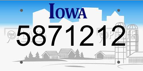 5871212 Iowa License Plate