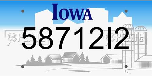58712I2 Iowa License Plate