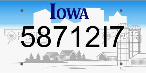 58712I7 Iowa License Plate