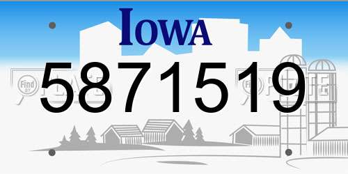 5871519 Iowa License Plate