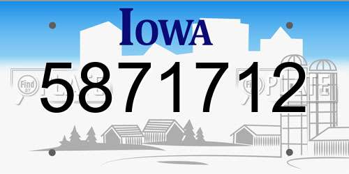 5871712 Iowa License Plate