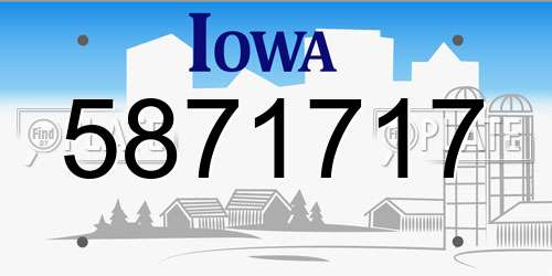 5871717 Iowa License Plate