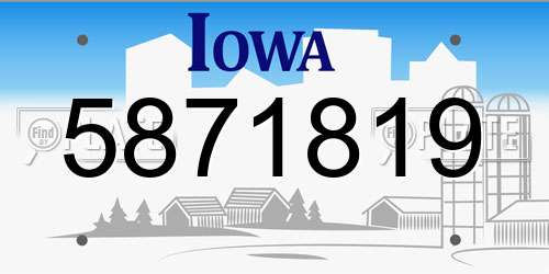 5871819 Iowa License Plate