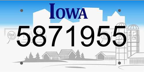 5871955 Iowa License Plate