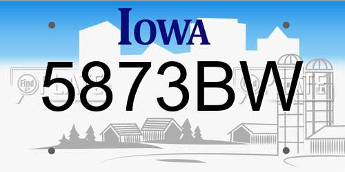 5873BW Iowa License Plate
