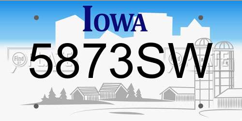5873SW Iowa License Plate