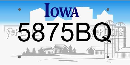 5875BQ Iowa License Plate
