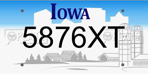 5876XT Iowa License Plate